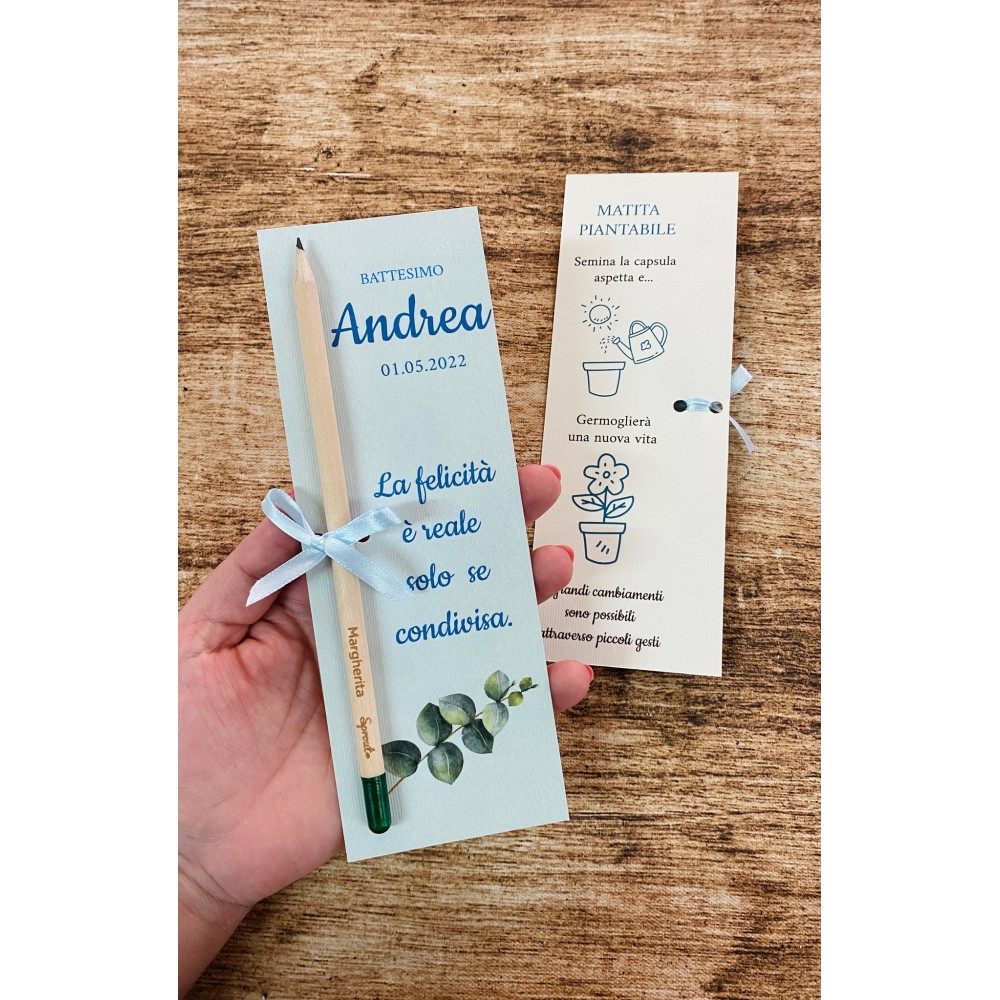 Kit 7 pz. Matita con semi da piantare con packaging  da personalizzare