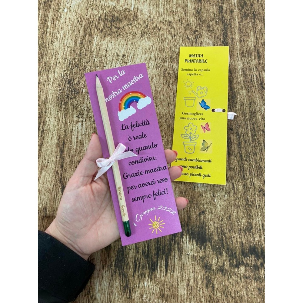 Kit 7 pz. Matita con semi da piantare con packaging  da personalizzare