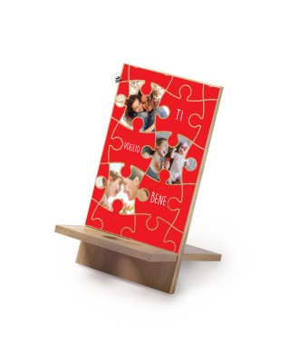 Porta cellulare in legno "Puzzle"