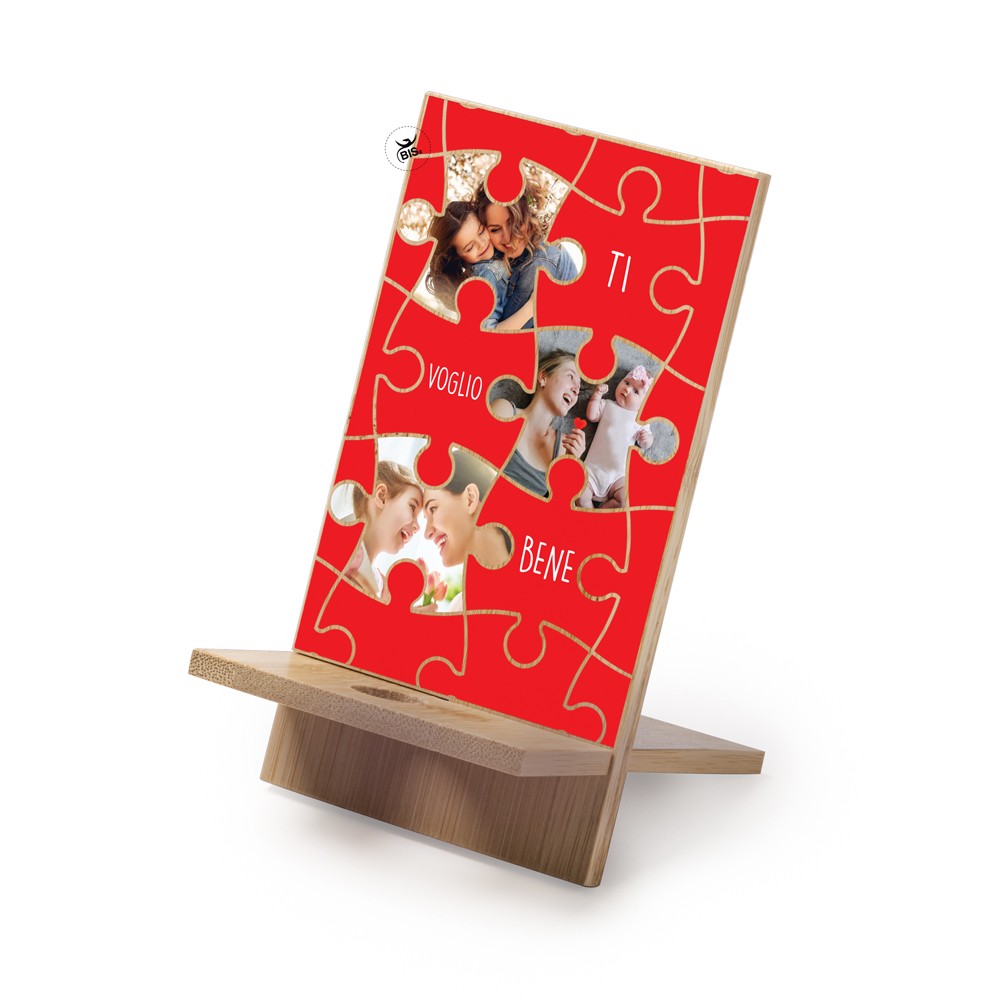 Porta cellulare in legno Puzzle da personalizzare