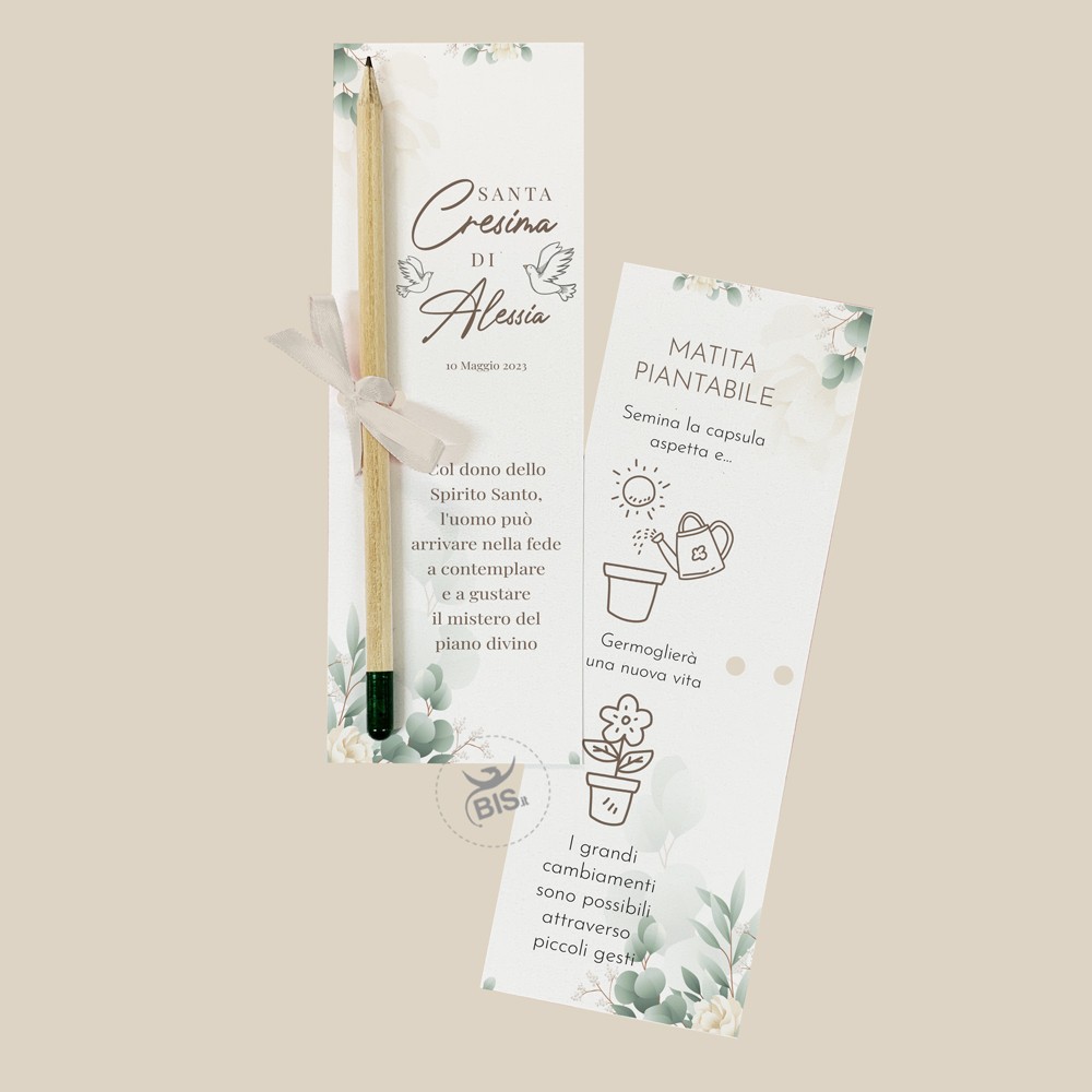 Matita con semi da piantare con packaging "Linea Cresima Classic"