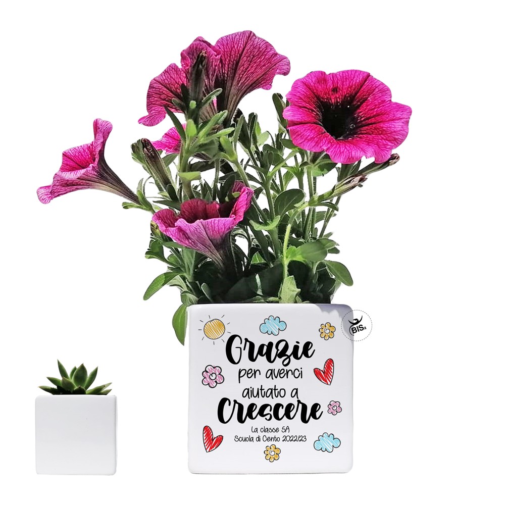 Vaso in ceramica "Grazie per averci aiutato a crescere"