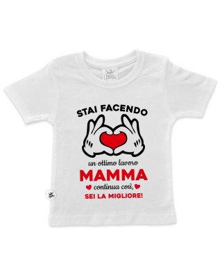 T-shirt bimbo/a manica corta "Mamma sei la Migliore"