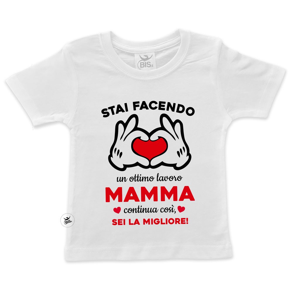 T-shirt bimbo/a manica corta "Mamma sei la Migliore"