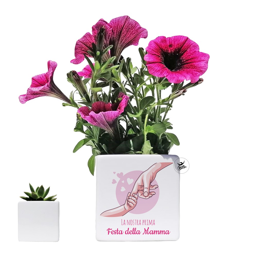 Vaso in ceramica "La nostra prima festa della Mamma"