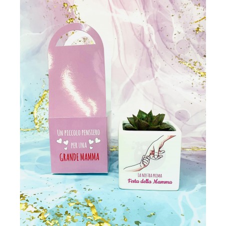 Vaso in ceramica "La nostra prima festa della Mamma"