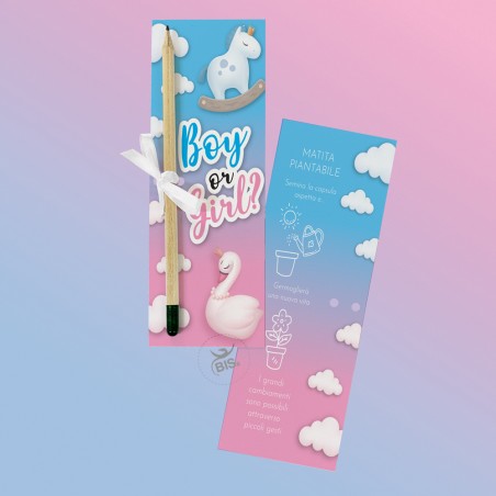 Matita con semi da piantare con packaging "Boy or Girl"