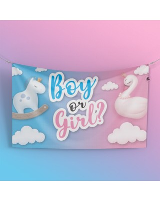 Striscione in PVC da esterno "Boy or Girl"