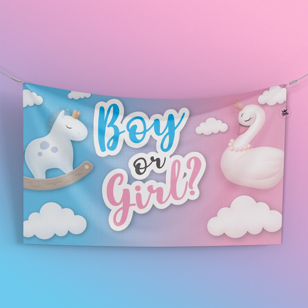 Striscione in PVC da esterno "Boy or Girl"