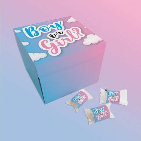 Scatola vassoio porta confetti "Boy or Girl"