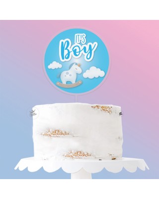 Cake topper in plexiglass "It's Boy"