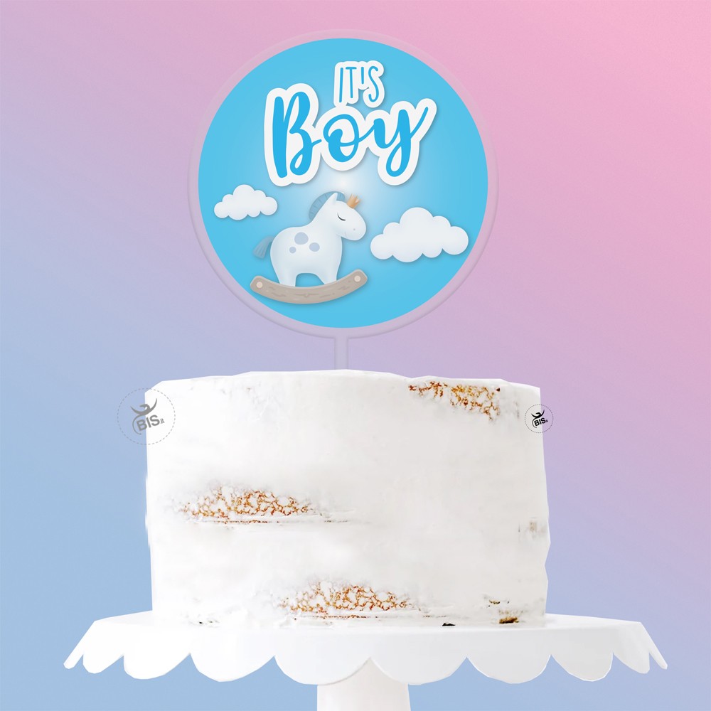Cake topper in plexiglass "It's Boy"