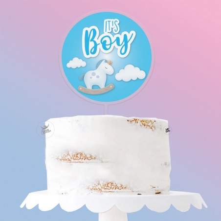 Cake topper in plexiglass "It's Boy"