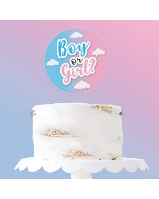 Cake topper in plexiglass "Boy or Girl"