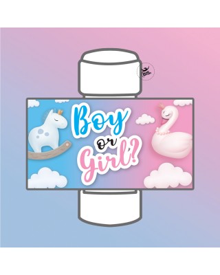 Etichette per bolle di sapone "Boy or Girl"