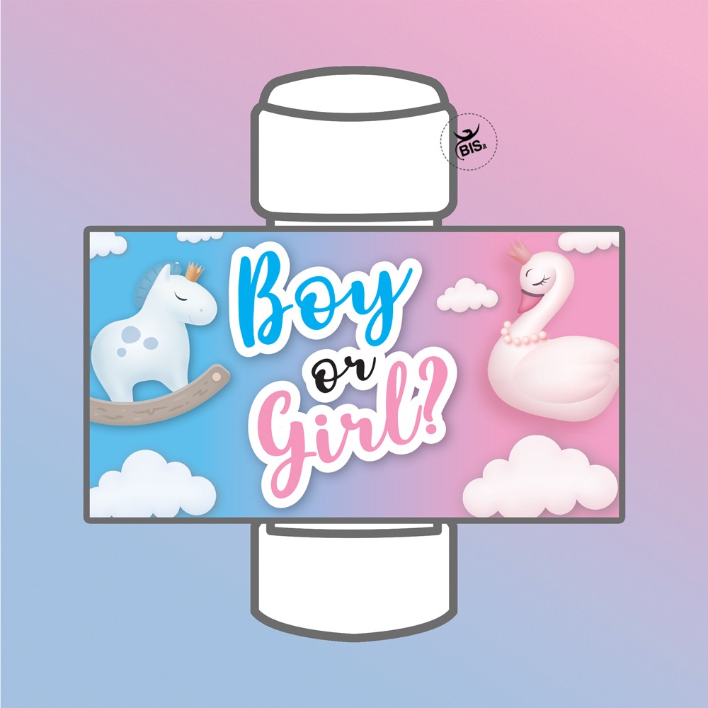 Etichette per bolle di sapone "Boy or Girl"