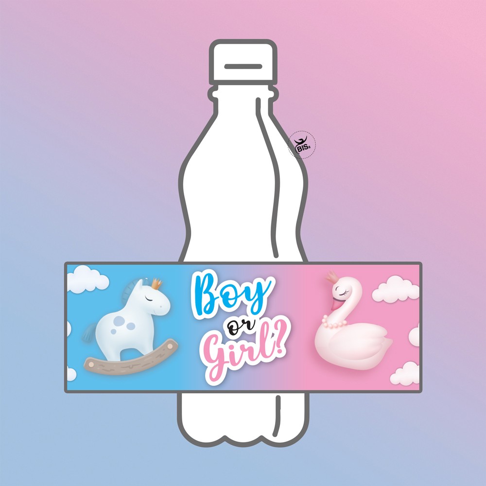 Etichette per bottiglia "Boy or Girl"