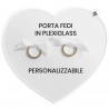 Targhetta a cuore in plexiglass trasparente porta fedi