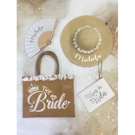 Borsa da Mare con applicazioni in tulle "The Bride"