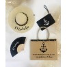 Cappello in paglia a falda larga con palline applicate  da personalizz