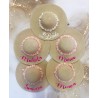 Cappello in paglia a falda larga con applicazioni in tulle  da personalizzare