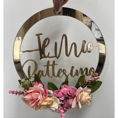 Fuori porta in plexiglass, con fiori, da personalizzare