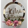 Fuori porta in plexiglass, con fiori, da personalizzare