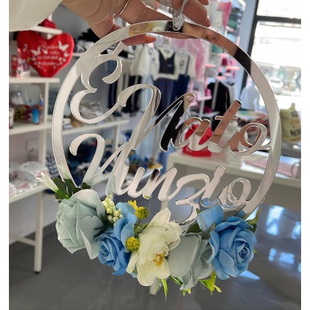 Fuori porta in plexiglass, con fiori, da personalizzare