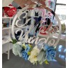 Fuori porta in plexiglass, con fiori, da personalizzare