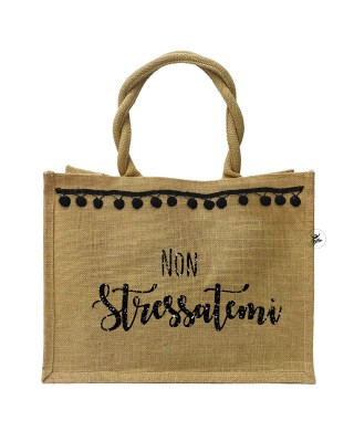 Borsa da Mare con palline applicate "Non stressatemi"