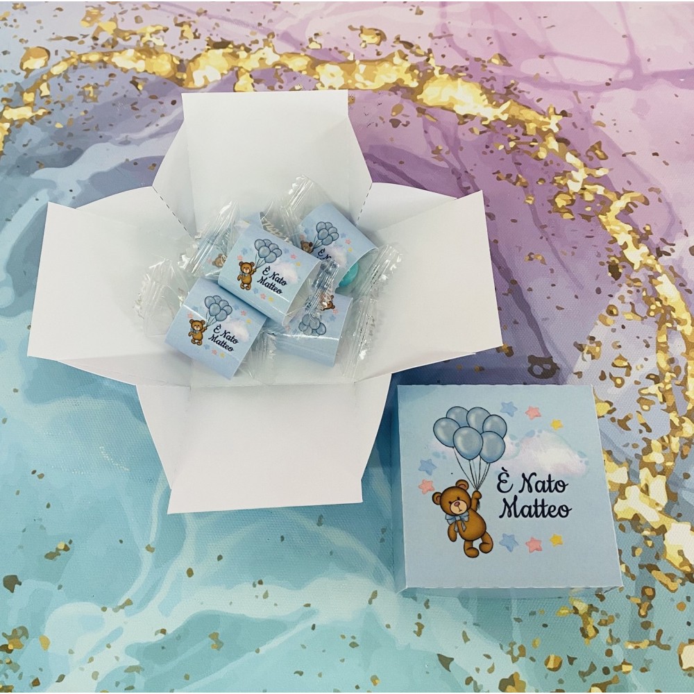 Kit 10 pz Scatola pop-up porta confetti "Teddy collection" da personal