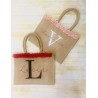 Borsa da Mare con applicazioni in tulle con nome e iniziale