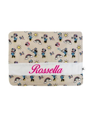 Tovaglietta asilo Disney "Minnie" a righe beige