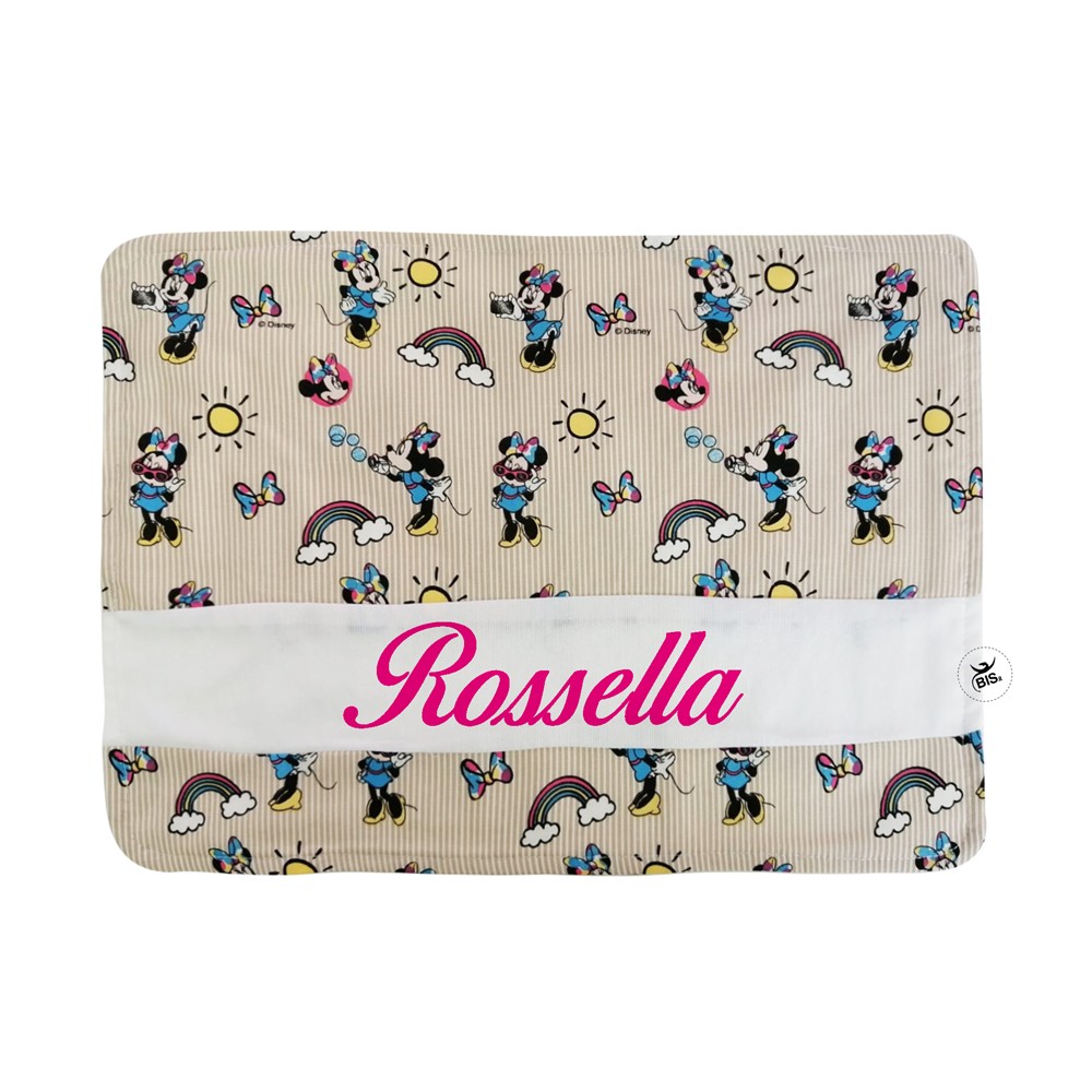 Tovaglietta asilo Disney "Minnie" a righe beige