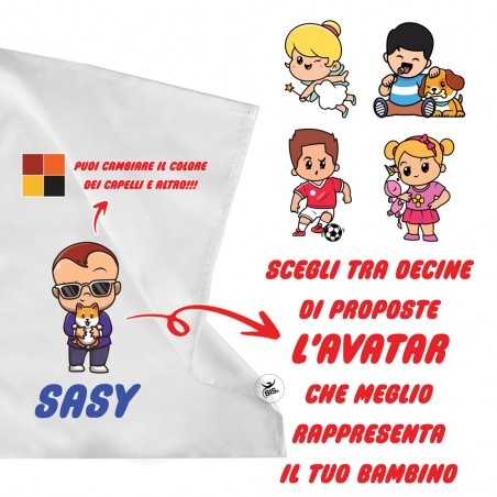 Asciugamano asilo "Linea Avatar" da personalizzare