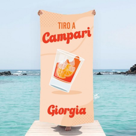 Telo mare "Tiro a campari" da personalizzare con nome