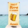 Telo mare "Finchè c'è birra c'è speranza" da personalizzare con nome