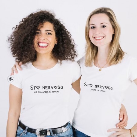 T-shirt Donna Amica della sposa  "Sto nervosa"