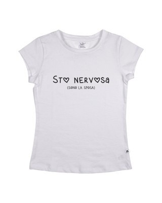 T-shirt Donna Sono la sposa  "Sto nervosa"