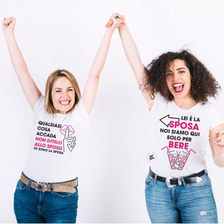 T-shirt Donna "Qualsiasi cosa accada non ditelo allo sposo io sono la sposa"