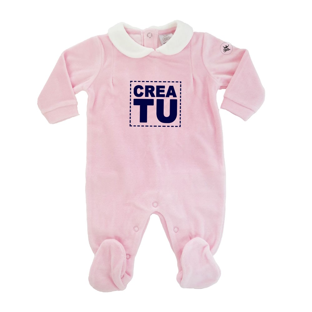 Tutina neonata ciniglia rosa da personalizzare