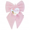 Fiocco Nascita con cuore in plexiglass "Teddy collection" rosa