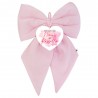 Fiocco Nascita con cuore in plexiglass "Siamo diventati nonni"  rosa