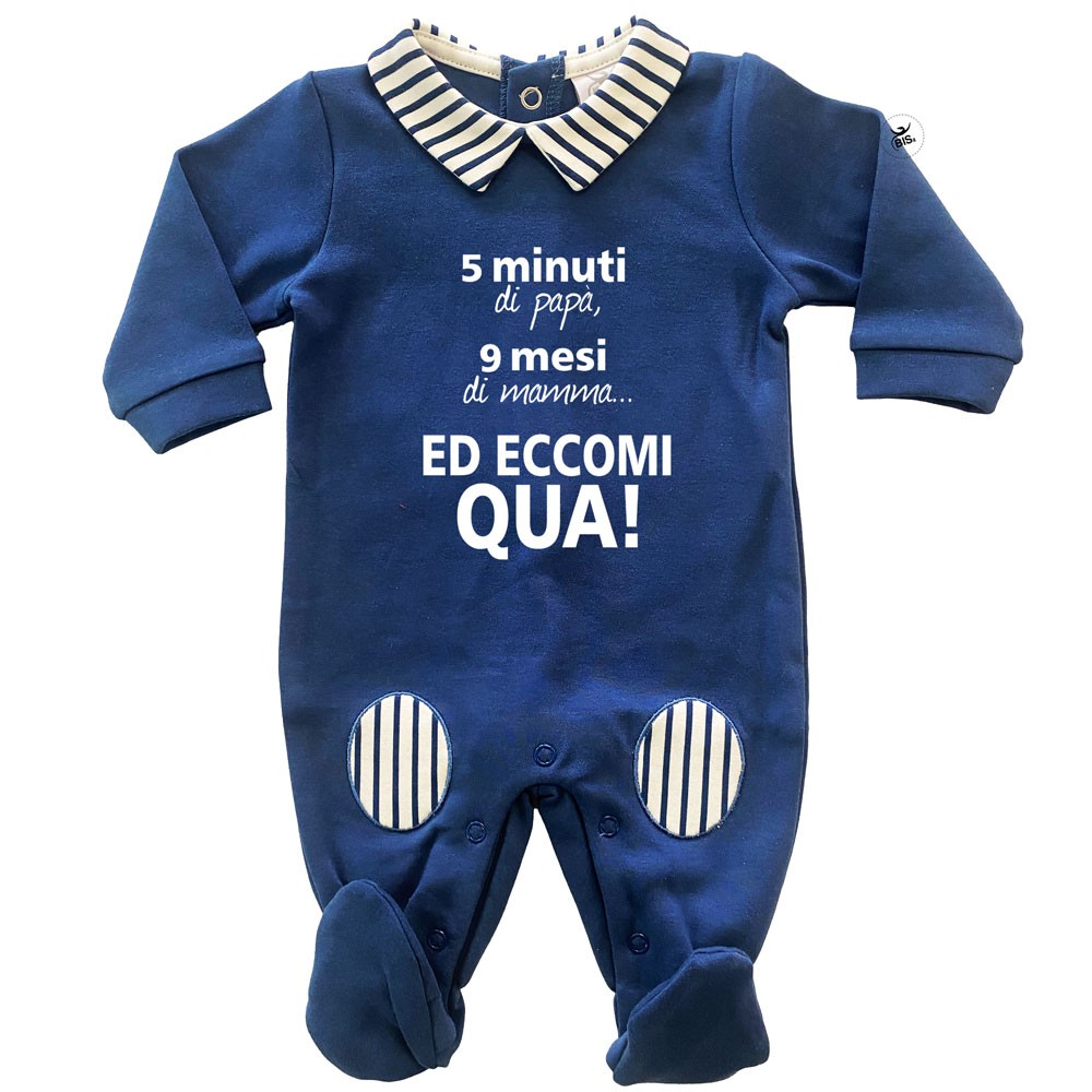 Tutina neonato caldo cotone blu