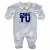 Tutina neonato caldo cotone azzurro da personalizzare