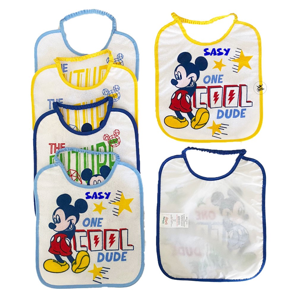 Kit 6 bavaglini medium "Mickey mouse cool" da personalizzare con nome