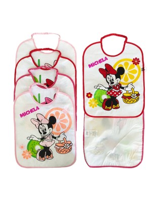 Kit 6 bavaglini MAXI "Minnie" da personalizzare con nome