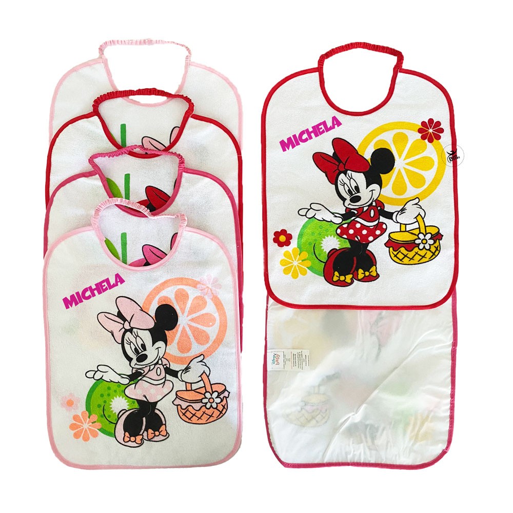 Kit 6 bavaglini MAXI "Minnie" da personalizzare con nome