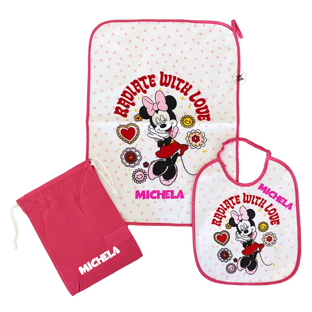Kit Asilo plastificato "Minnie Star" fuxia