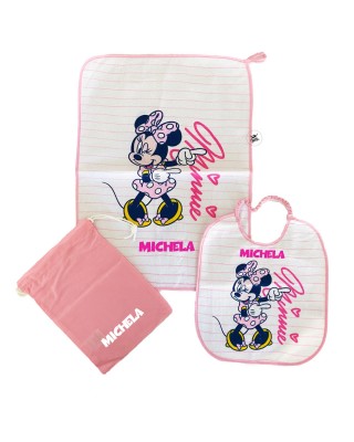 Kit Asilo plastificato "Minnie Mouse" rosa